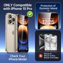 SYNCWIRE Privacy Screen Protector for iPhone 15 Pro 6.1''[2-Pack], Unbreakable True 28 Anti Spy Tempered Glass Saver Black [Easy Installation Frame] [9H Hardness] [Bubble Free] [Sensitive Touch]