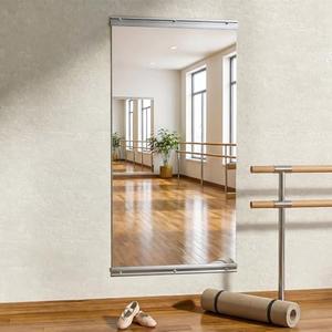 VooBang Home Gym Mirror 1 PCS 24"×48", Frameless Wall Mirror Full Length | Shatterproof Tempered Glass Large Body Mirror Hanging for Dancing Studio, Exercise, Fineness, Yoga