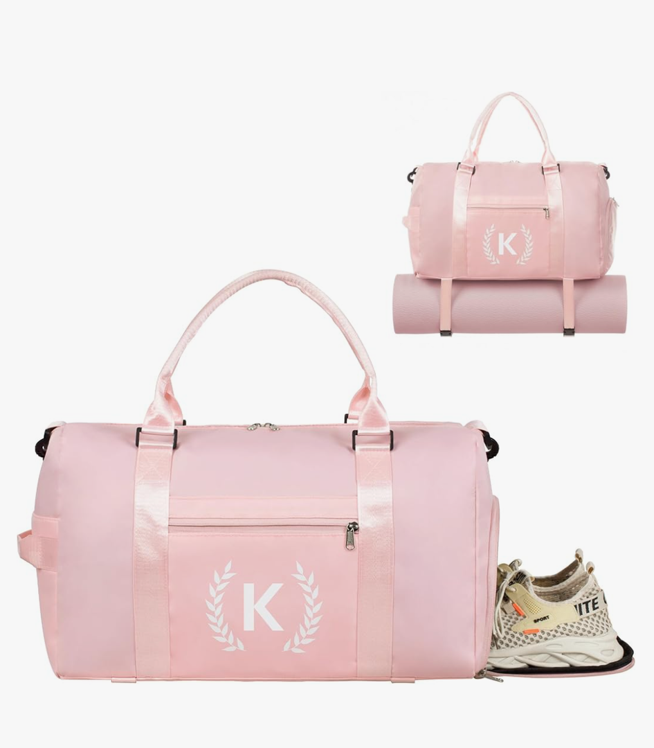 Gym Bag for Women & Men, Fitness Workout Sports Travel Duffle Bag with Wet Pocket & Shoes Compartment, Great Present for Gym Lovers