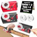 Wraprocut (2-Pack) Wrapping Paper Cutter & Tape Dispenser Dual Function with 4 Tapes Kit for Christmas Gift Wrap Cutter Tool Paper Roll Cutter Holder Tube Sliding Slicing for Birthday holiday packing.