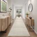 Art&Tuft Kitchen Runner Rug Non Slip - 3x10 Runner Rug for Hallway, Low-Pile Soft Distressed Washable Rug Runner for Bedroom Bathroom Laundry Living Room, Beige