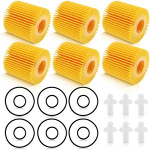 Engine Oil Filter - 6 Pack Compatible with Toyota Camry 2007-2017, Lexus, Scion, RAV4, Highlander, Avalon, Tacoma, Sienna 04152-YZZA1 04152-31090 04152-YZZG1 04152-0V010