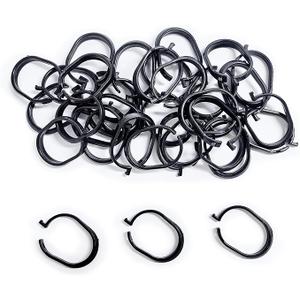 12 Packs Plastic Shower Curtain Rings Hooks, Tightly Closed Design for Shower Curtains, Gazebo Mosquito Nets, and Window Drapes, Smooth Gliding, Rustproof