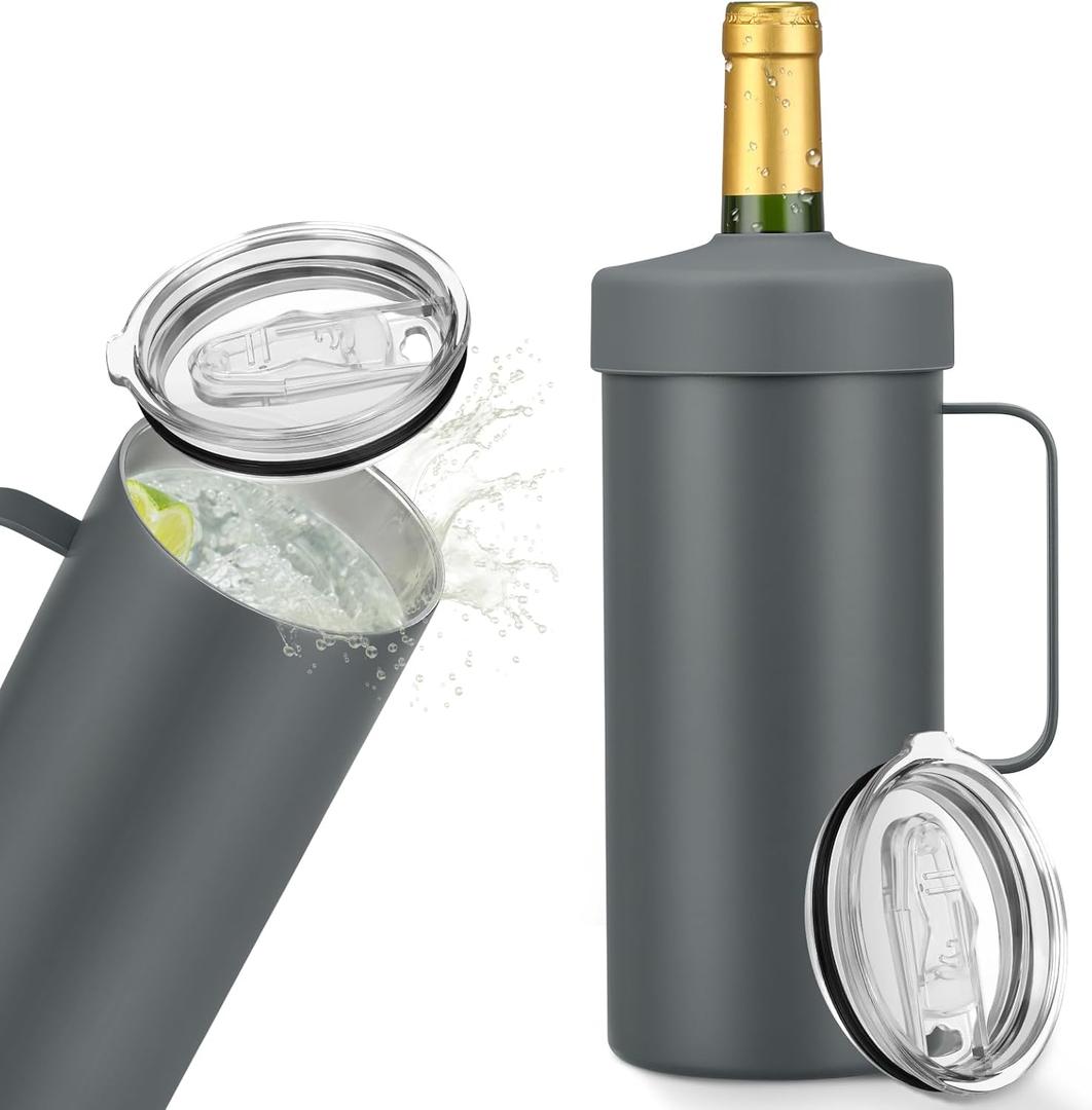 Bottle Chiller with Handle | Portable Rapid Cooling Champagne Insulator | Stainless Steel Cooler Sleeve | Ideal Gift for Lover | | Perfect for Dinner Parties & Outdoor Picnics