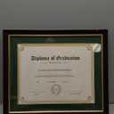 GMFrames 11x14 Wood Diploma Frame with Green Mat or Display 14x17 Certificates without Mat,UV Protection Acrylic,Deep Brown Finish with Gold Trim