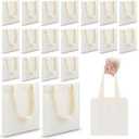 Amylove 150 Pcs Mini Tote Bag Sublimation Blank Canvas Tote Bags Reusable for Grocery Shopping, DIY, Easter Party Favor Gift Bags (10 x 10 Inch, Natural Color)