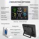 Weather Stations Wireless Indoor Outdoor Thermometer with Multiple Sensors, 7.5" VA Display Weather Forecast Station with Atomic Clock, Temperature, Humidity and Adjustable Backlight for Home