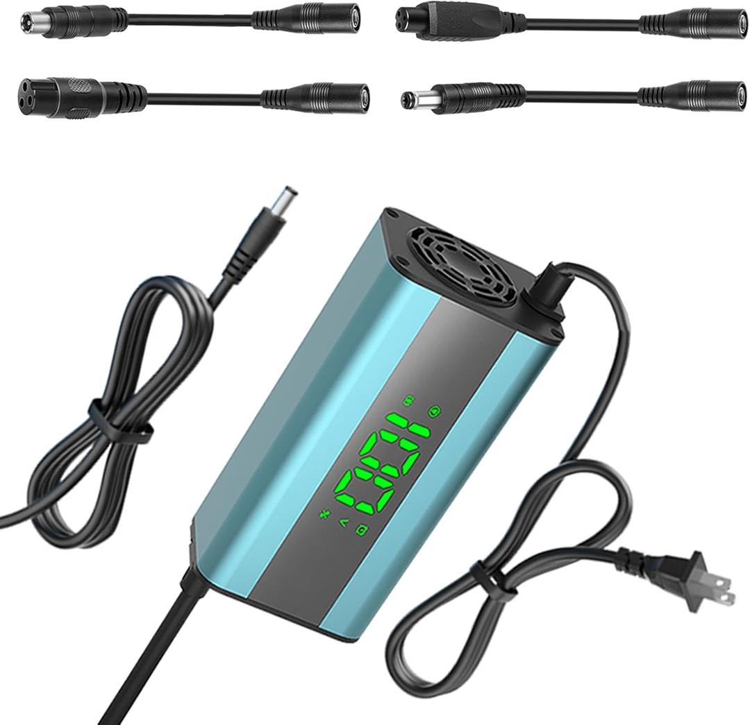 UL Certified 42V 2A Electric Scooter Charger with LED Charging Display (1-100%), Universal with 4 Connections for 36V Li-ion Batterie, for Xiaomi Scooter,Electric Bike, Mobility Scooter