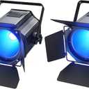 200W Stage Par Lights Spotlights with Barn Doors, RGBWA UV 6in1 COB Par Light, Warm & Cold White Uplights DMX512 Sound Activated Controlled, DJ Lights for Party Indoor Church Wedding(2 Pack)