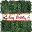 Christmas Green Garland Christmas Decorations Artificial Greenery 50 FT Non-Lit Soft Faux Pine Garland Indoor Outdoor Holiday Decor for Tree Stair Railing Front Door Window Mantle Fireplace Home Party