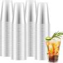 12 oz Clear Plastic Cups, 300 Count Disposable Dringking Cups, 12 Ounce Cold Plastic Party Cup Bulk, PET Clear Cup for Iced Coffee, Smoothie, Cold Beverage