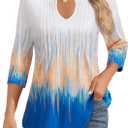 Long Sleeve Shirts for Women 2026 Spring Dressy Casual Blouses Pleated Crewneck Tunic Tops for Leggings Cute Tee (White, L)