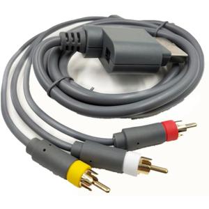 Replacement Xbox 360 AV Cable, HDTV Video and RCA Stereo AV Cable, Compatible with Xbox 360 Console Video Games (6FT)