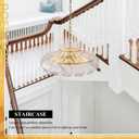 8-Light Modern Water Ripple Glass Chandelier 21.6" Pendant Chandelier Luxury Gold Hanging Lighting for Living Dining Room,Kitchen,Foyer,Entryway,Bedroom,E12 Base