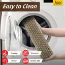 JSEI Dirt Trapper Door Mat 32"x48", Non-Slip Entryway Rugs Doormat Indoor, Washable Absorbent and Stain Resist Welcome Floor Mat for Front Door, Dog Door Mat, Dirty Wet Shoes & Paws, Beige