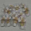 Flutesan 12 Sets Baptism Favors for Guests First Communion Wooden Cross Magnets with Flower and Bag for Baptism Party Decoration, Gathering, Baby Shower, Christen Souvenirs Gift (White) (Classic)
