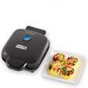 Dash Deluxe Egg Bite Maker - Electric Egg Bite Maker for Healthy Protein Snacks - Quick Cleanup, Space-Saving Design & Non-Slip Feet - 4 Servings, Black