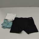 INNERSY Girls Period Underwear Cotton Boyshorts for Teen Aged 8-16 Panties 3 Pack (12-14 Years, Black/Light Grey/Green)