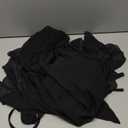 GORGLITTER Women's Ruffle Chiffon Top Tie Neck Flounce Long Sleeve Cropped Blouse Shirt (Black, Small)