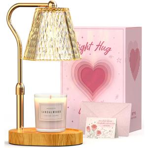 Candle Warmer Lamp with Timer Dimmable Gifts for Women, Adjustable Height Wax Warmer Lamp for Scented Candles, House Warming Gifts for New Home Modern Farmhouse Decor (Heart-almond)