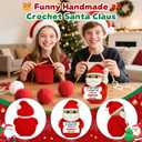 2 x Funny Crochet Santa Claus Christmas Gift,Xmas White Elephant Gifts Stocking Stuffers for Adult Kids Daughter Son Best Friend Teens Girls Boys,Handmade Christmas Decorations for Tiered Tray Office Desk