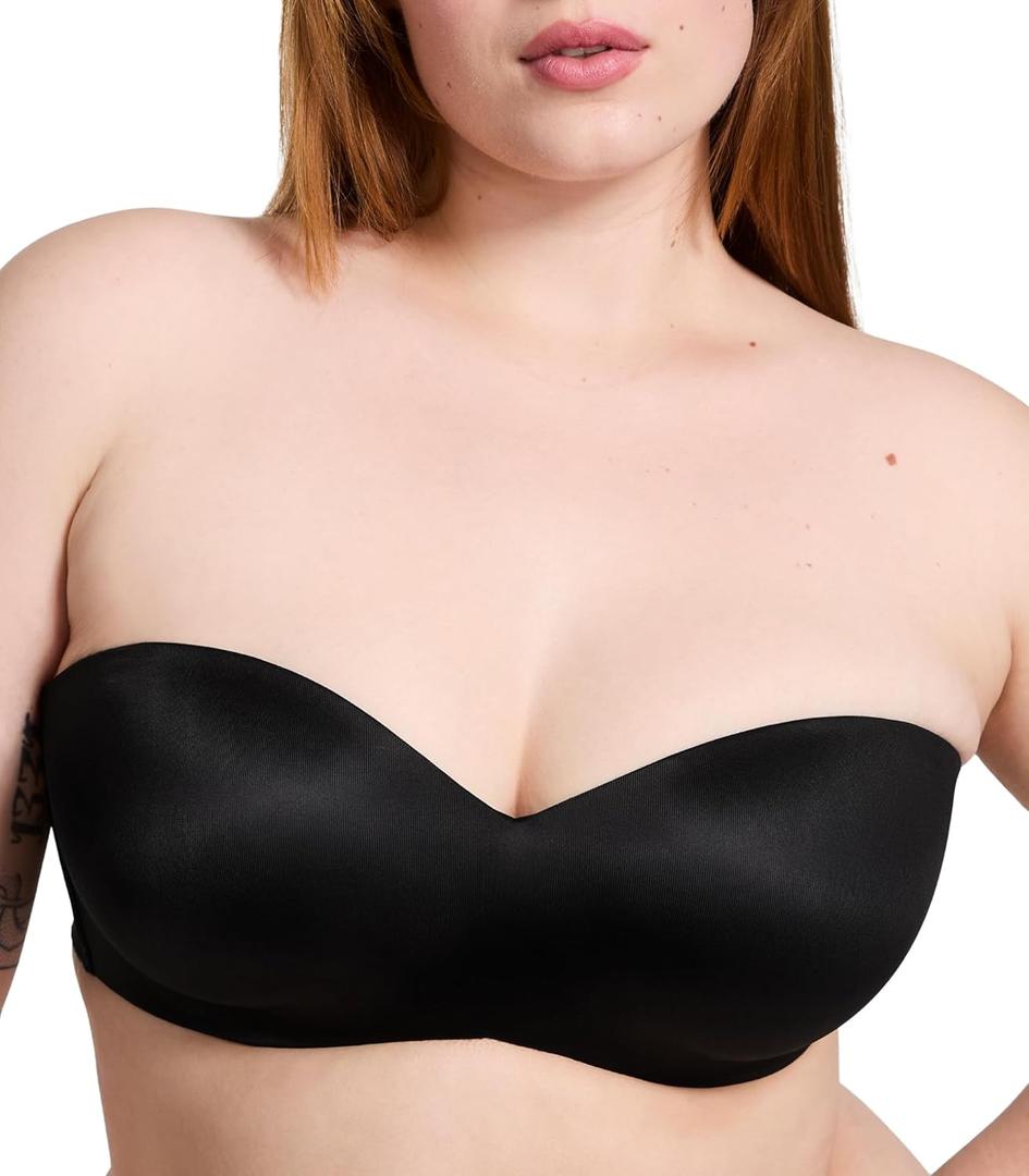 Victoria's Secret Women's Pink Wear Everywhere Lightly Lined Strapless Bra, Bras for Women (32A-38DDD) (36D, Pure Black)