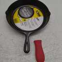 Lodge 12 Inch Cast Iron Skillet with Red Silicone Hot Handle Holder  Pre-Seasoned Frying Pan for Stove, Oven, Grill & Campfire  Made in the USA  Durable, Nonstick Cast Iron Cookware  Black