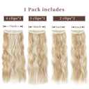 20 Inches Hair Extensions Clip ins, Curly Soft Synthetic Clip in Hair Extensions for Women and Girls (Color: Blonde with Beige Blonde Highlights)