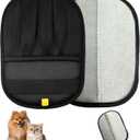 Upgraded Pet Hair Removal Gloves for Cats & Dogs, Five-Finger Electrostatic Reusable Magic Brush for Effortless Pet Hair Remover Tool on Carpet, Clothing, Laundry, Couch, Car Seat (Black)