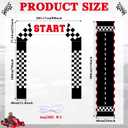 Race Car Door Decorations Fabric Checkered Birthday Door Banner Runway Mat Race Car Hanging Porch Sign Banners Long Racetrack Racing Backdrop for Racer Fans Games Sport Party Decor