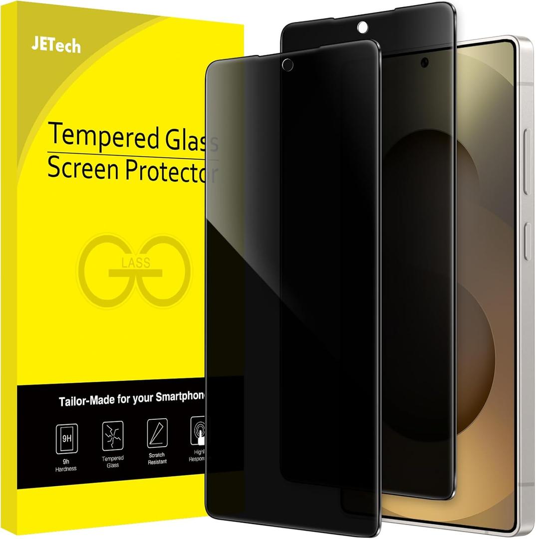 JETech Privacy Screen Protector for Samsung Galaxy S25 Ultra 5G, Anti-Spy Tempered Glass Film, Fingerprint ID Compatible, 2-Pack