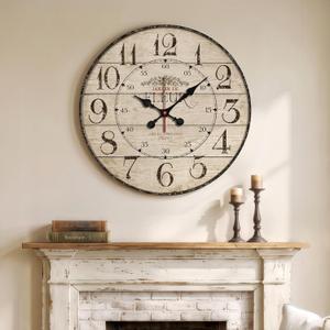 30 Inch Large Farmhouse Wall Clock, Vintage French Country Decor