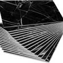 Smart Backsplash Tiles Peel and Stick for Kitchen Bathroom RV Vanity Thickened by Foam interlayer,Black Marble Tile with White Vein-16pcs 12X12inch