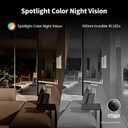 Aqara G100, 2K Indoor/Outdoor Security Camera, HomeKit Secure Video, 2-Way Audio, Spotlight Color/IR Night Vision, AI Detection, 140 FOV, Wi-Fi 6, Supports HomeKit, Alexa, Google and IFTTT, White