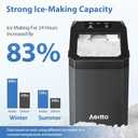 Aeitto Nugget Ice Maker Countertop, 55lbs/Day, Large Capacity Chewable Ice Maker, Rapid Ice Release in 5 Mins, Self-Cleaning with Stainless Steel Housing Ice Machine for Home Office and Party, Black (Black)