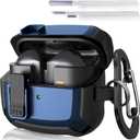 KOREDA Compatible with Samsung Galaxy Buds 3 Case & Galaxy Buds 3 FE & Galaxy Buds 3 Pro Case with Cleaner Kit, Military TPU Shockproof Protective Hard Cover with Secure Lock for Men (Blue)