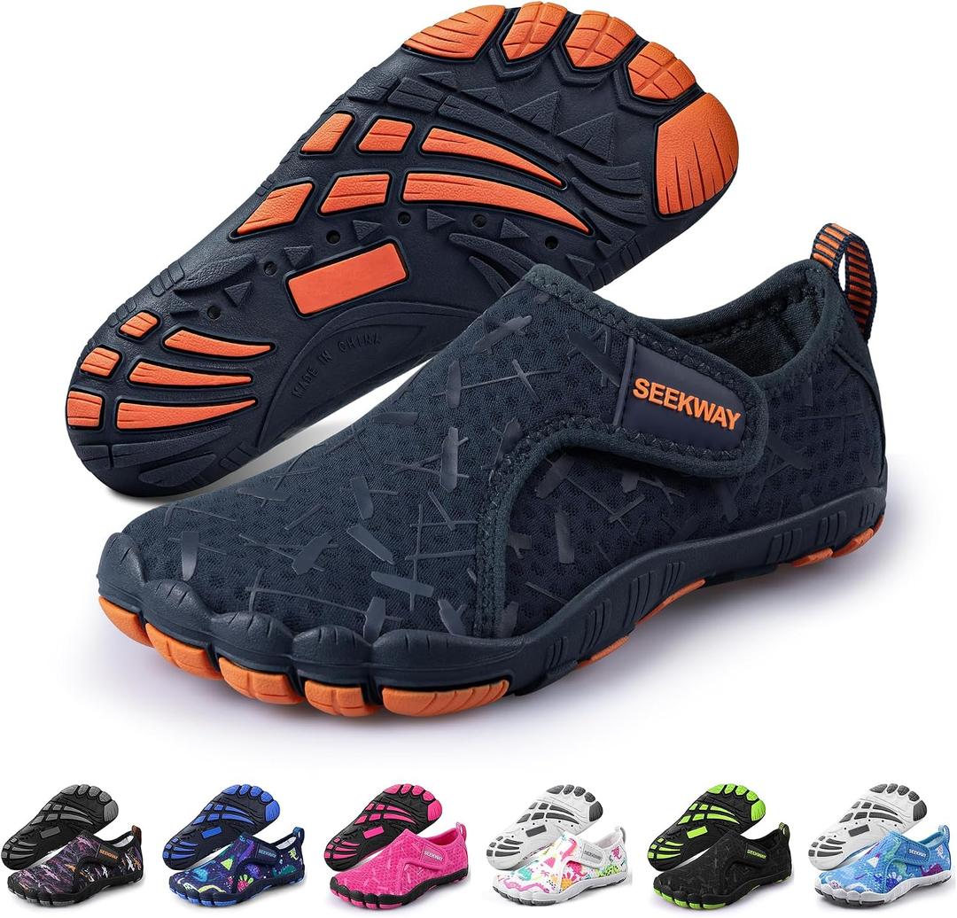 SEEKWAY Barefoot Water Shoes for Kids - Wide Toe Box and Quick-Dry Sand Shoes Toddler for Hiking Swim Beach Pool Kayak Sport Accessories, Camping Essentials Non-Slip for Boys Girls Sizes, 26