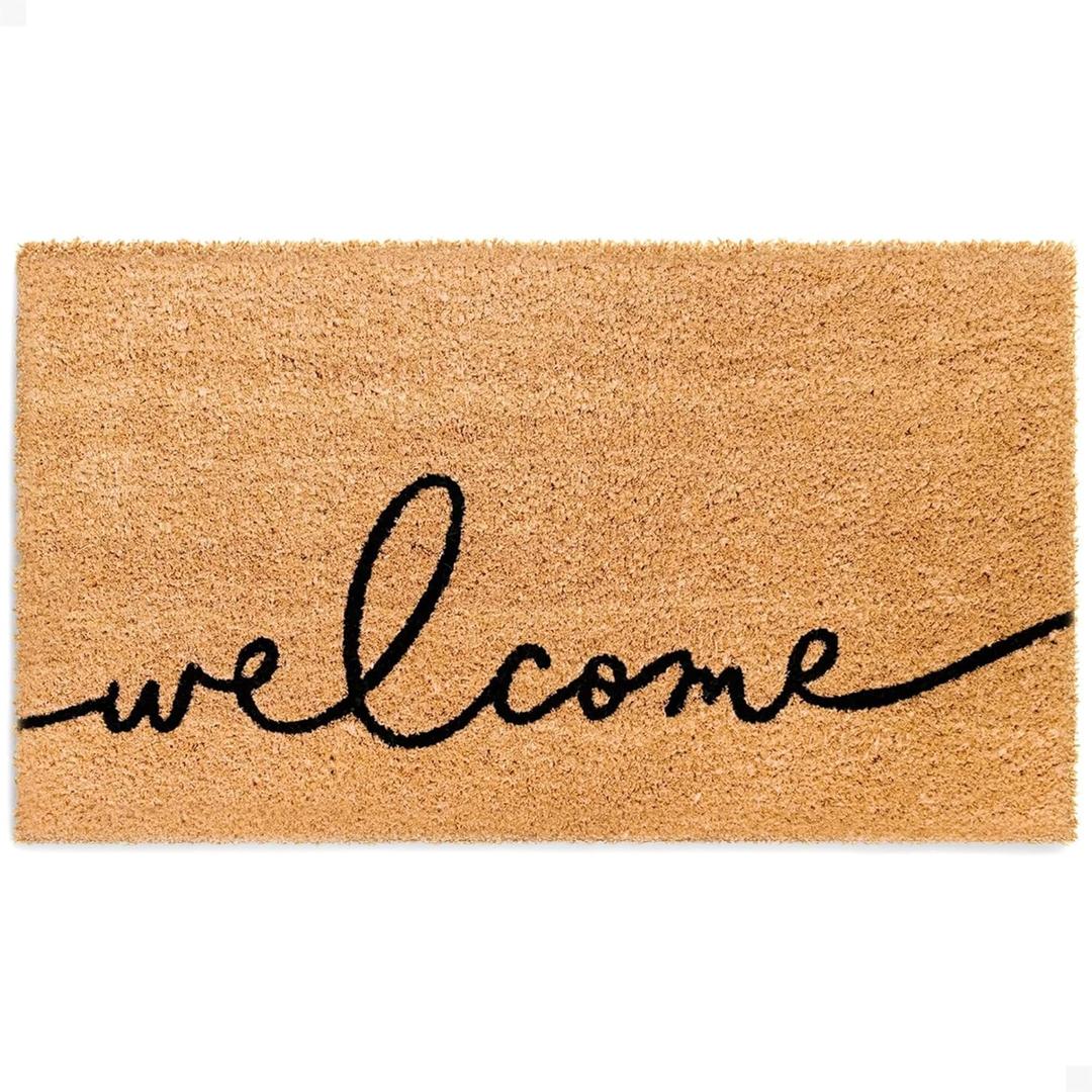THEODORE MAGNUS Door Mat  Coir Doormat for Outdoor Entrance, Durable Welcome Mat with Non-Slip Backing, Perfect for Front Door and Entryway - Outdoor/Indoor - Warm Greeting - 17" x 30" (1'5" x 2'6" (Rectangular))