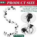Liliful 2 Pcs Black Christmas Garland Decorations 6 ft Black and Silver Ball Ornaments Gothic Bulb Garland Xmas Tree Bauble Decoration for Party Supplies Indoor Outdoor Home Decoration