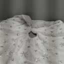 Mrisata Christmas Tree Skirt Round Shape Soft Comfortable White Christmas Mat for Home Store Decor Holiday Decoration Polyester Material 35.4in Diameter (Silver)