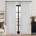 Snow White Linen Blackout 120 Inch Curtains for Living Room 2 Panels Set Pinch Pleated Back Tab Drapes Farmhouse Thermal Insulated Full Black Out Curtains 120 Length High Ceiling to Floor 50x120