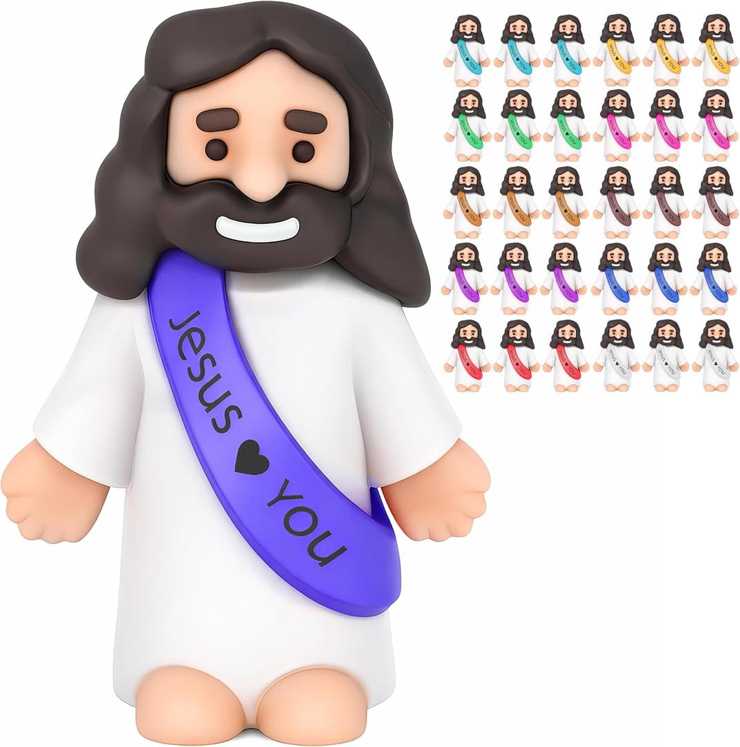 Bay State Importers 30PCS Little Jesus Figures, Mini Jesus Figurines in Bulk, Multicolor Tiny Jesus Figures, Miniature Figurines for Devotional or Sacramentals, Religious Gifts for Year Round