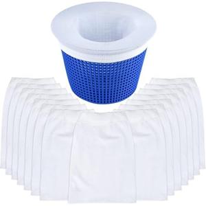 40 Pack Pool Skimmer Socks, Well Elasticity Pool Filter Socks for Skimmer Baskets, Fine Filtration Skimmer Socks for Inground or Above Ground Pools, Fine Mesh Leaf Pollen Catcher for Swimming Pool,Pack of 2