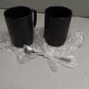 Coffee Mugs, Matte Black Ceramic Mug Set of 2, 13.5 OZ Large Coffee Set with Black Coffee Spoons, Big Cups for Cappuccino Latte or Tea for Home Office Restaurant or Bar, for Men and Women Couple Gift