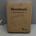 Mondazie Ski Storage Rack for Garage Freestanding Ski Holder for 5 Pair Skis, Helmet, Goggles, Goves, Indoor Snowboard Rack Organizer Stand for Home, Shed, Basement, White, 13"D x 33"W x 13.5"H