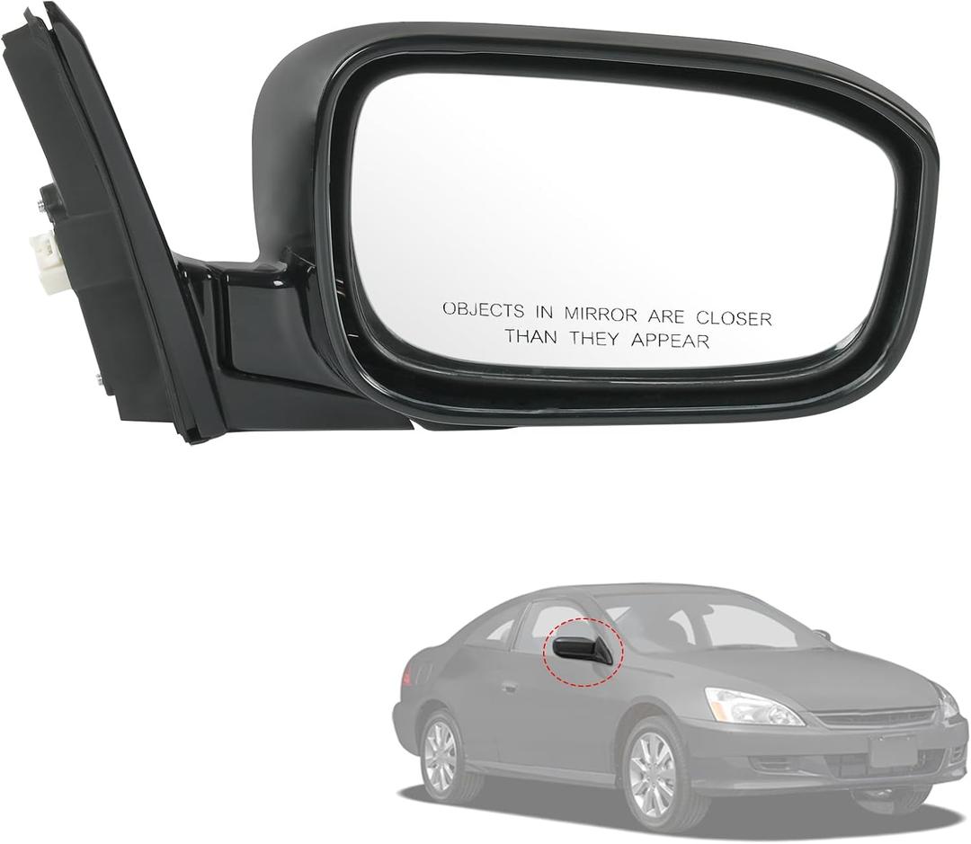 Door Mirror Right Passenger Side Replacement For Honda Accord Sedan 2003-2007, Replace HO1321152 Black 3PINS