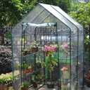 Walk-in Greenhouse Replacement Cover with Roll-Up Zipper Door 56x56x76 inch PVC Plant Gardening Greenhouse Cover for Gardening Plants Cold Frost Protection Wind Rain Proof (White Frameless)