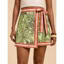 Tearsand Womens Wrap Skirt Beach Summer Floral A Line Mini Short Skirts (Green)