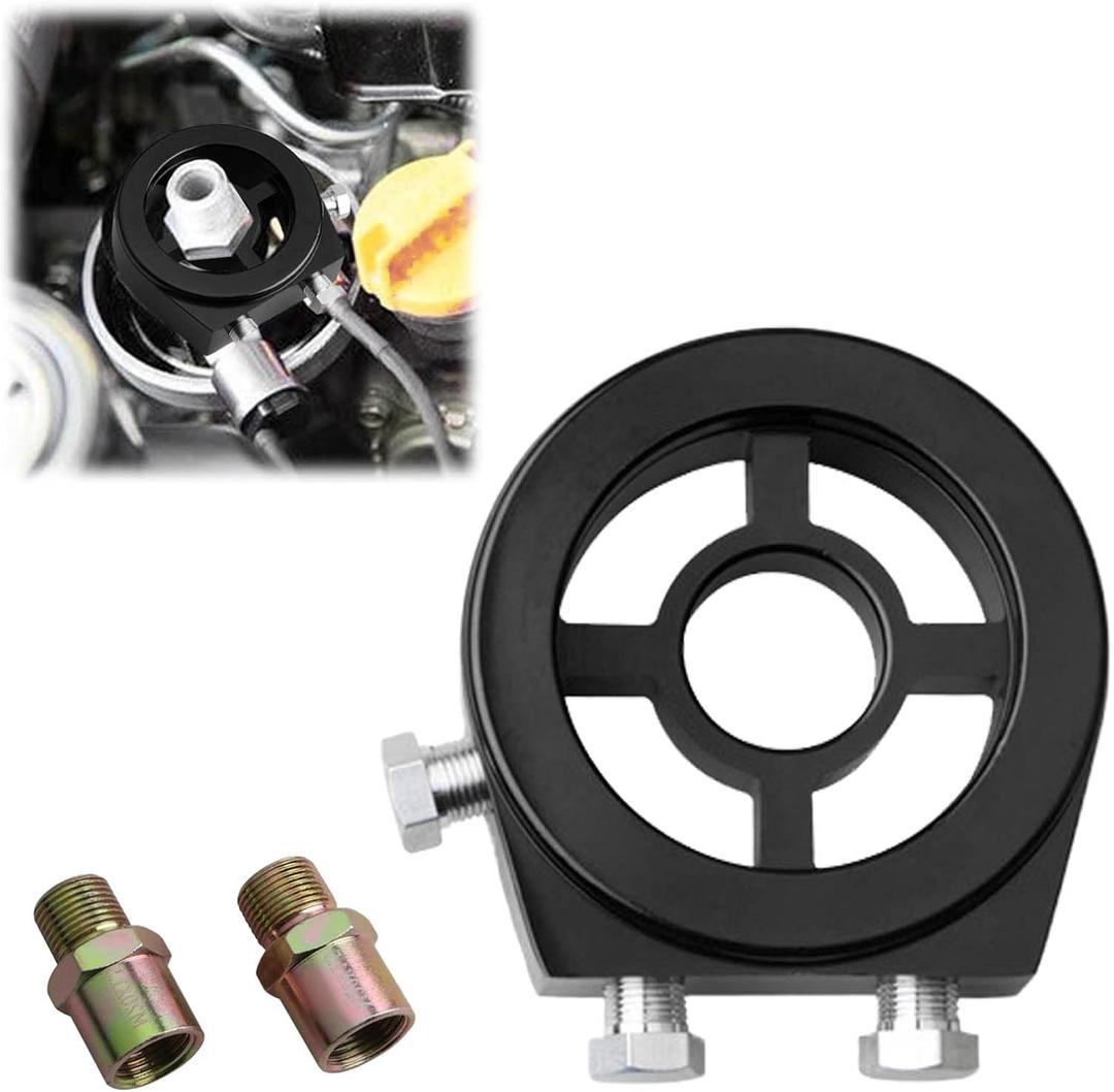1 PC Car Modification Instrument, General Purpose Manometer with 2 Fittings, Oil/Gauge Filter, Oil Pressure Gauge Accessories (Black)