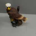 Eagle Statue Brown Resin Bird Sculpture Bald Eagle Statue for Outside Patriotic Decor Outdoor Eagle Figurine Garden Indoor Home Decorative Supplies (8.27 * 4.64 * 11.73in)
